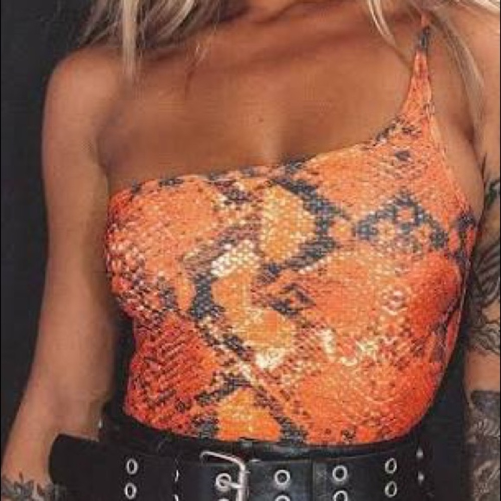 Princess Polly Orange Viper Bodysuit